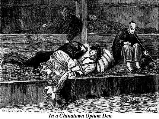 view inside a Chinese opium den in the 1870s