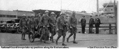 National Guardsmen move along the Embarcadero during the 1934 strike