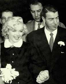 Joe Di Maggio and Marilyn Monroe at San Francisco City Hall after their marriage.