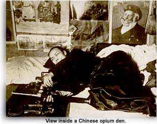 view inside a Chinese opium den