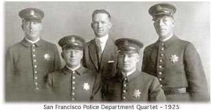 San Francisco Police Department Quartet in 1925