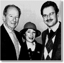 Herb Caen with Carla Normand and Don Neely of the Royal Society Jazz Orchestra
