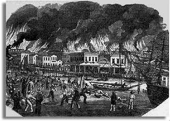 Lithograph of the Second Great Fire in San Francisco