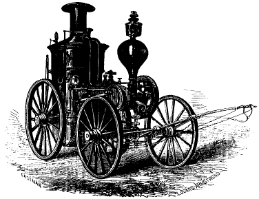 Lithograph of an 1856 San Francisco Fire Department Steam Engine